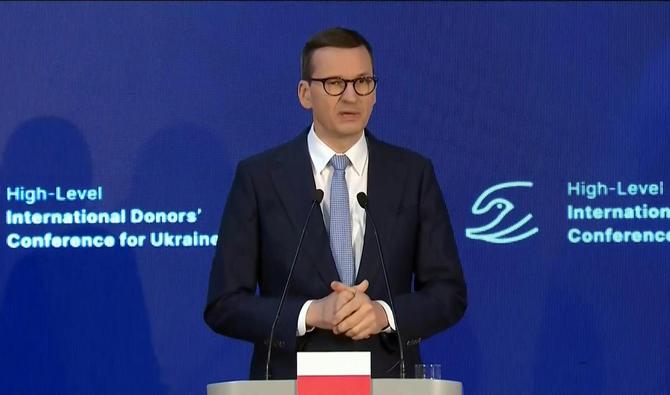 Plus de six milliards d'euros destinés à l'Ukraine ont été réunis lors d'une conférence internationale des donateurs à Varsovie, annonce le Premier ministre polonais Mateusz Morawiecki. (Photo, AFP)