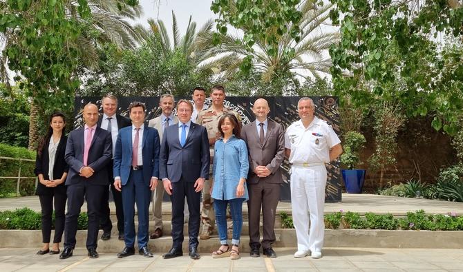 Le directeur de l'Institut de recherche stratégique de l'École militaire (Irsem), organisme français, Jean-Baptiste Jeangène Vilmer, a visité ce mercredi l'Arabie saoudite, accompagné de sa délégation. (Twitter : @ludovic_pouille)