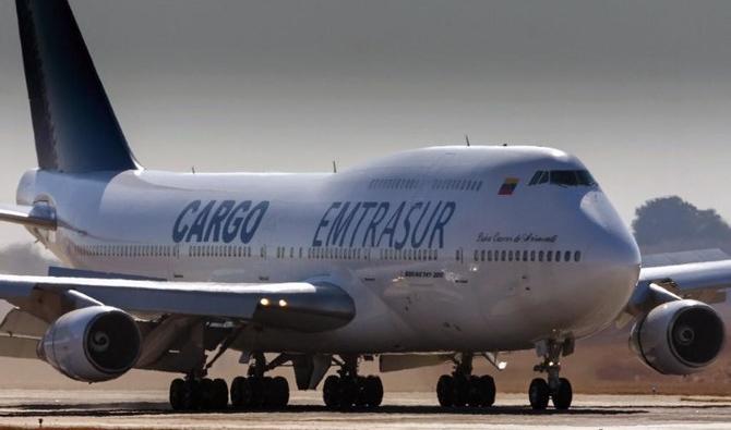 L'avion cargo vénézuélien Boeing 747 est retenu à l'aéroport argentin d'Ezeiza depuis la semaine dernière. (Photo, AFP)