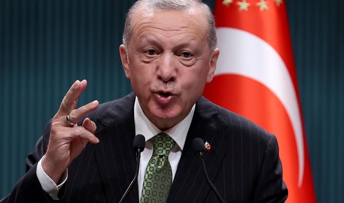 Le président turc Recep Tayyip Erdogan s'exprime lors d'une conférence de presse à l'issue de la réunion du cabinet au complexe présidentiel à Ankara, le 6 juin 2022. (Photo, AFP)