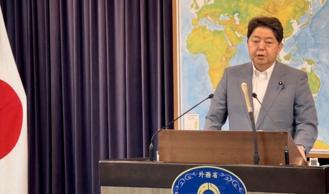 Le ministre japonais des Affaires étrangères, Yoshimasa Hayashi, lors d’une conférence de presse, mardi 21 juin 2022. (Photo ANJ)