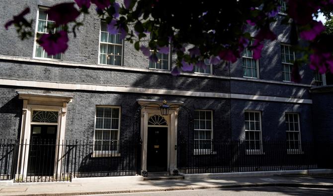 La porte d'entrée du 10 Downing Street, dans le centre de Londres, le 18 juillet 2022. (Photo, AFP)