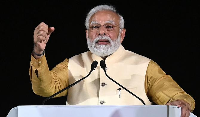 Le Premier ministre indien Narendra Modi s'exprime lors de la cérémonie d'inauguration de l'avenue récemment rénovée «Central Vista» à New Delhi, le 8 septembre 2022. (Photo, AFP)