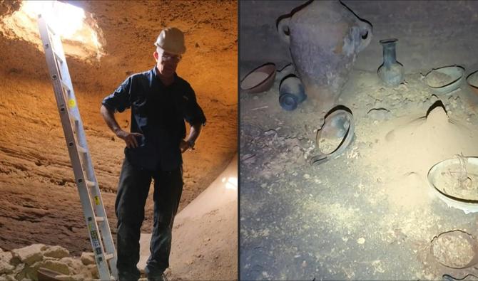 Les autorités archéologiques israéliennes annoncent la découverte par inadvertance d'une grotte funéraire datant de la période du pharaon égyptien Ramsès II, au parc national de Palmahim, une plage située au sud de la métropole Tel-Aviv. (Photo, AFP)