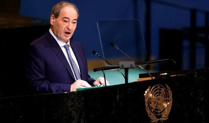 Le ministre syrien des Affaires étrangères, Faisal Mekdad, prend la parole lors de la 77e session de l’Assemblée générale de l’ONU au siège de l’organisation à New York, le lundi 26 septembre 2022. (Photo AP)