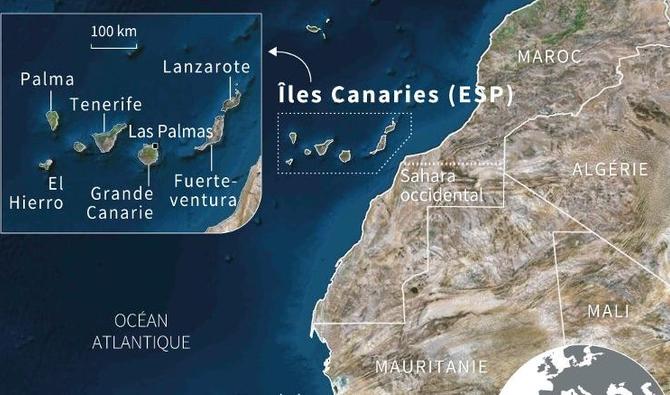 Carte des Îles espagnoles des Canaries. (Graphique, AFP)