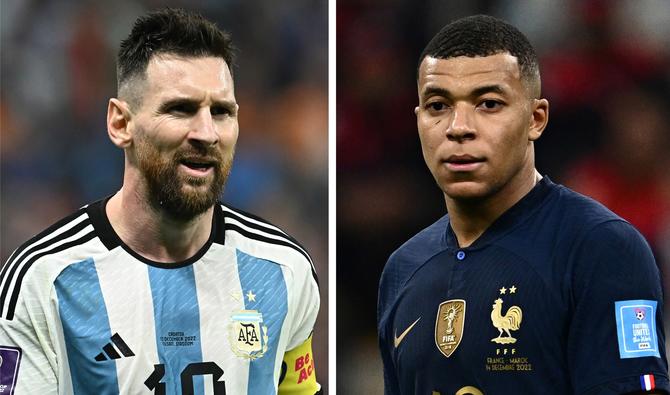 L'attaquant argentin #10 Lionel Messi à Lusail, au nord de Doha, le 13 décembre 2022 (L) et l'attaquant français #10 Kylian Mbappe à Al Khor, au nord de Doha, le 14 décembre 2022. (Photo, AFP)