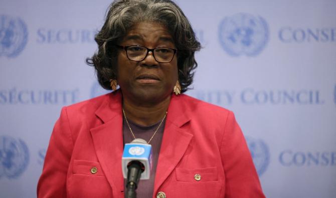 L'ambassadrice américaine à l'ONU Linda Thomas-Greenfield a dénoncé samedi dans un communiqué la décision de l'Algérie de mettre le texte au vote, répétant que cela pourrait «aller à l'encontre» des négociations diplomatiques en cours en vue d'une trêve incluant de nouvelles libérations d'otages (Photo, AFP).