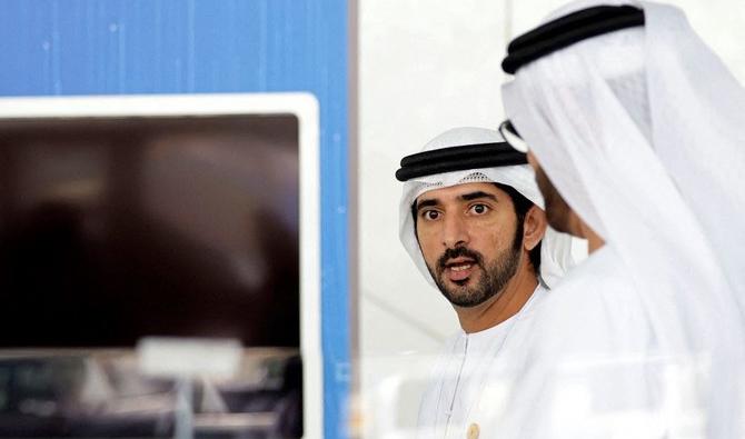 Le prince héritier de Dubaï, Sheikh Hamdan bin Mohammed bin Rashed, assiste à la séance d'ouverture du Sommet mondial des gouvernements à Dubaï, le 28 mars 2022. (AFP)